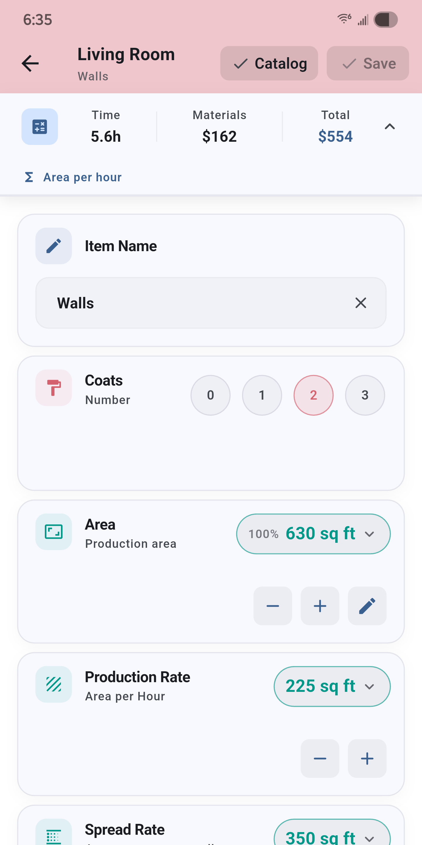 Paint calculator interface preview