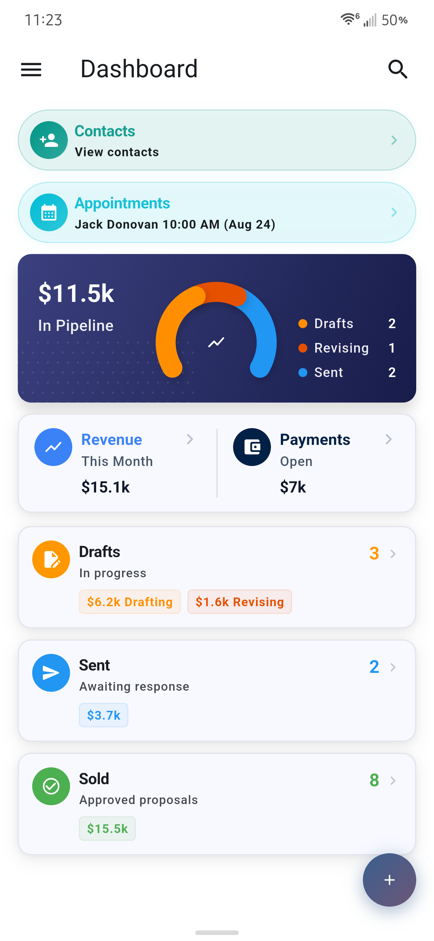 EstimateSync app dashboard preview
