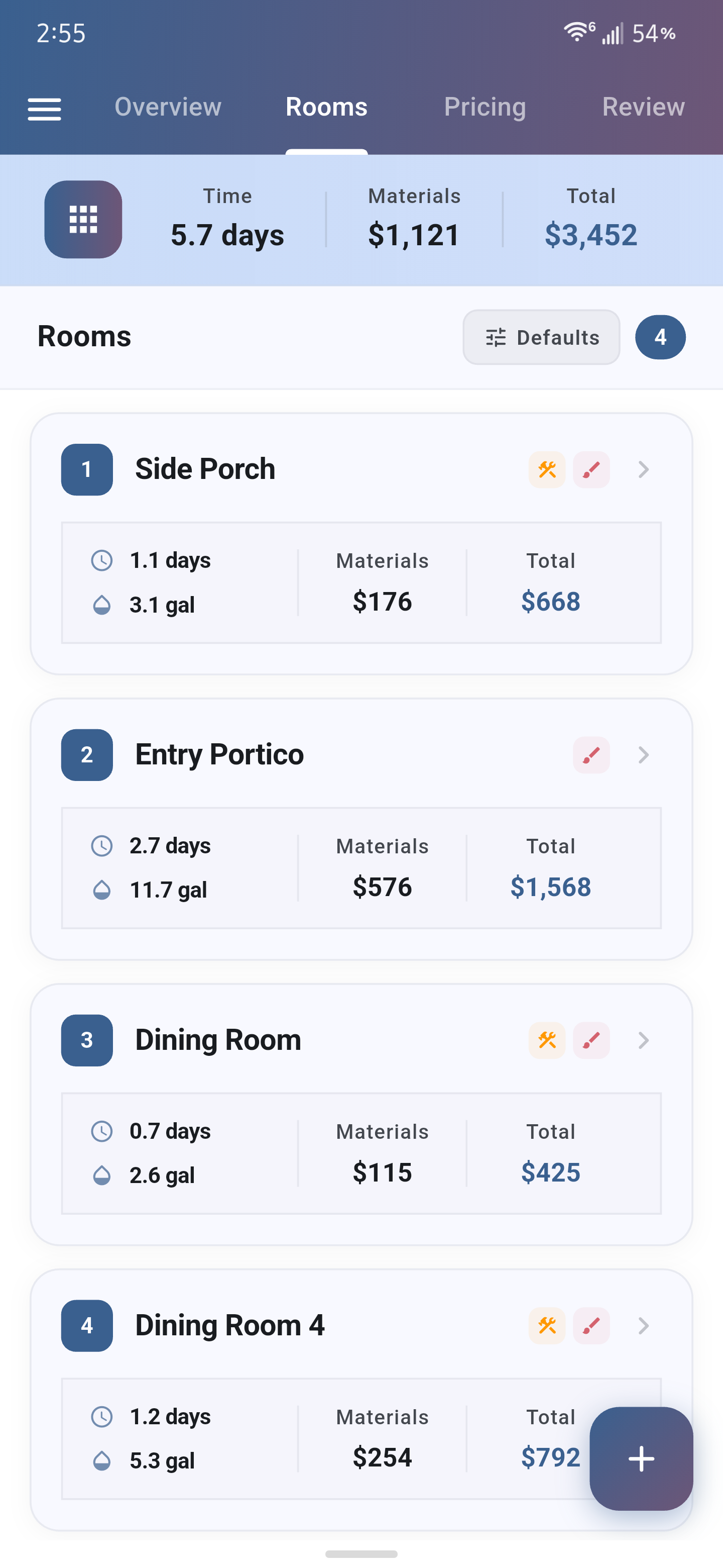 Paint calculator interface preview
